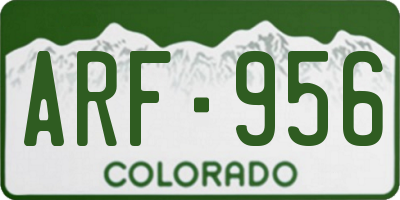 CO license plate ARF956