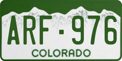 CO license plate ARF976