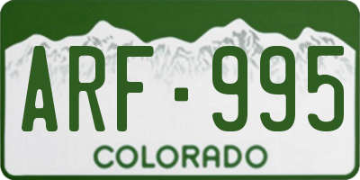 CO license plate ARF995