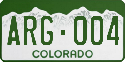 CO license plate ARG004