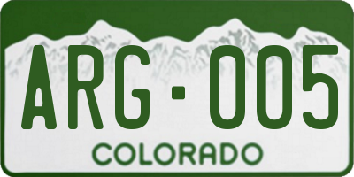 CO license plate ARG005