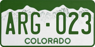 CO license plate ARG023
