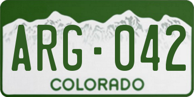 CO license plate ARG042