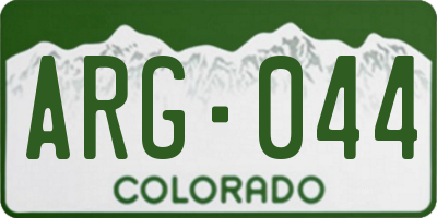 CO license plate ARG044
