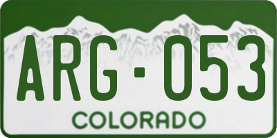 CO license plate ARG053