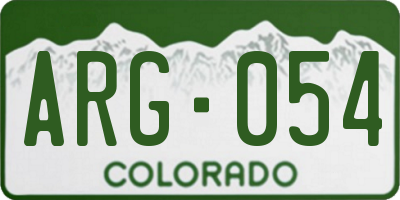 CO license plate ARG054