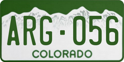 CO license plate ARG056