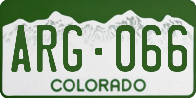 CO license plate ARG066