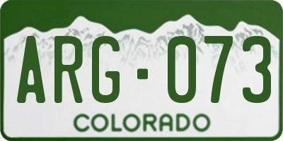 CO license plate ARG073