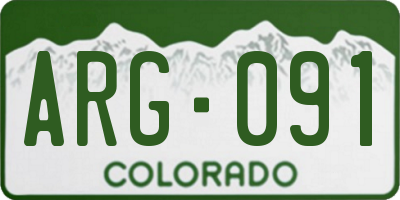 CO license plate ARG091