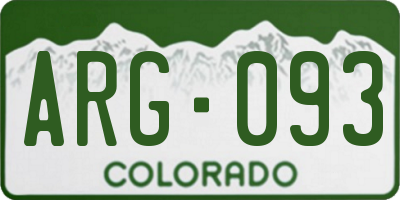 CO license plate ARG093