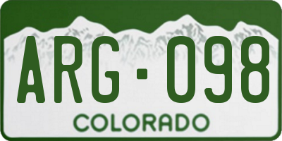 CO license plate ARG098