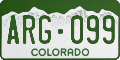 CO license plate ARG099