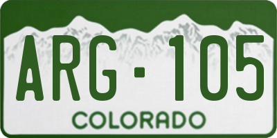 CO license plate ARG105