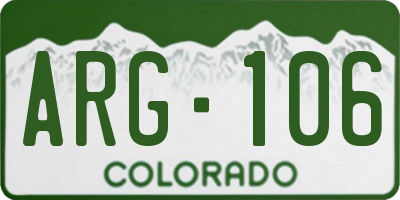 CO license plate ARG106