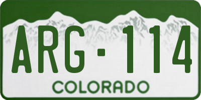 CO license plate ARG114