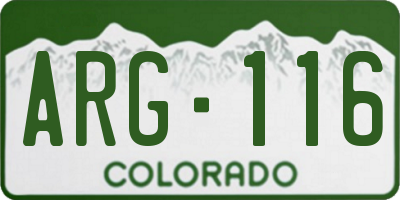 CO license plate ARG116