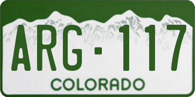CO license plate ARG117