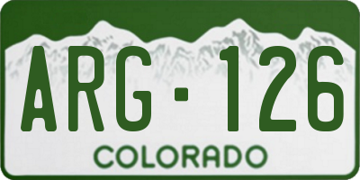 CO license plate ARG126