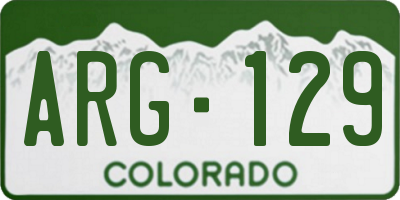 CO license plate ARG129