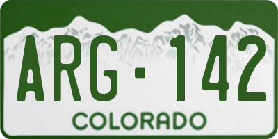 CO license plate ARG142