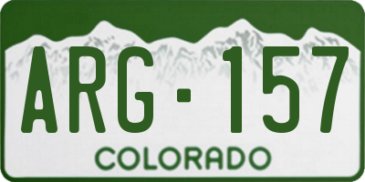 CO license plate ARG157