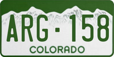 CO license plate ARG158