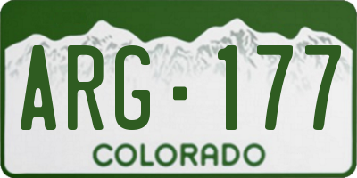 CO license plate ARG177
