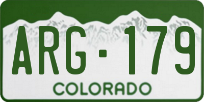 CO license plate ARG179