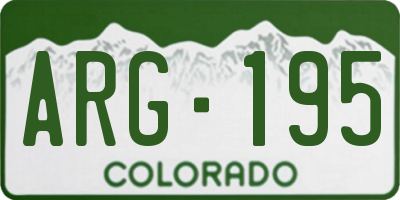 CO license plate ARG195