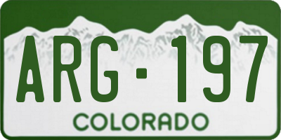 CO license plate ARG197