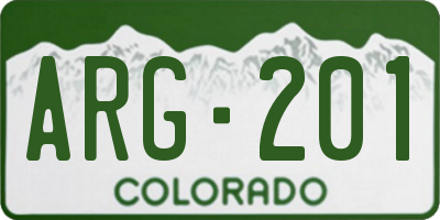 CO license plate ARG201