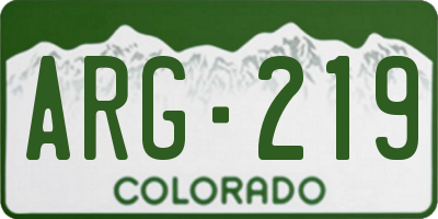 CO license plate ARG219
