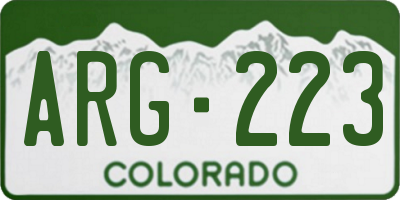 CO license plate ARG223