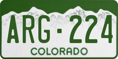 CO license plate ARG224