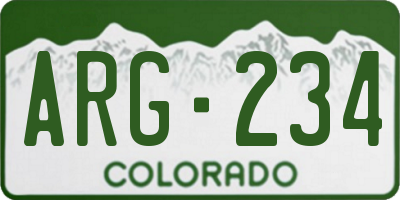 CO license plate ARG234