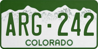 CO license plate ARG242