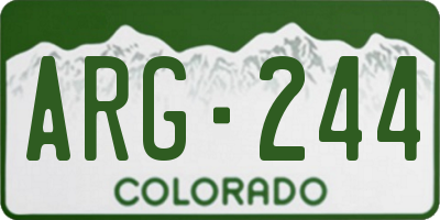 CO license plate ARG244