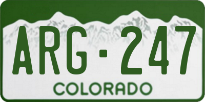 CO license plate ARG247