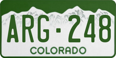 CO license plate ARG248