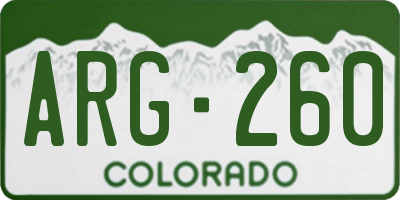 CO license plate ARG260