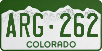 CO license plate ARG262