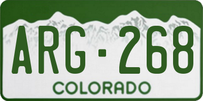 CO license plate ARG268