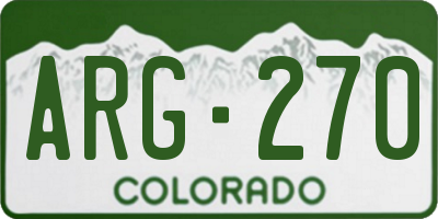 CO license plate ARG270