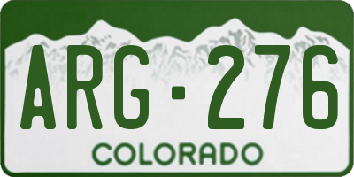 CO license plate ARG276