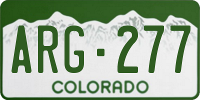 CO license plate ARG277
