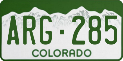 CO license plate ARG285