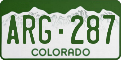 CO license plate ARG287