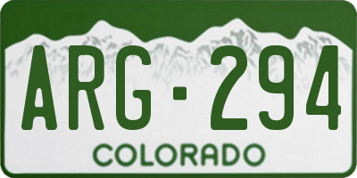 CO license plate ARG294