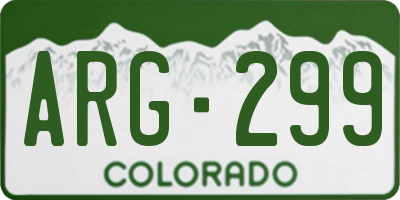 CO license plate ARG299